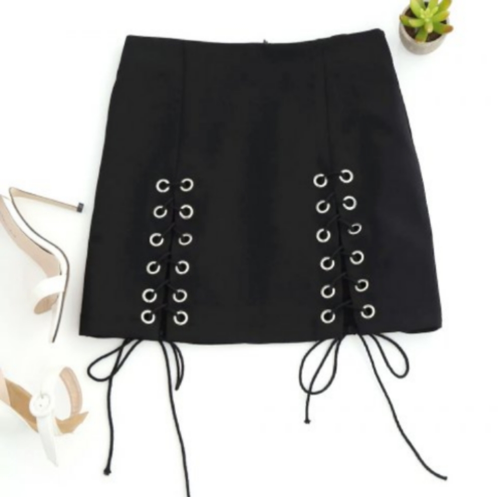 Women's black mini skirt